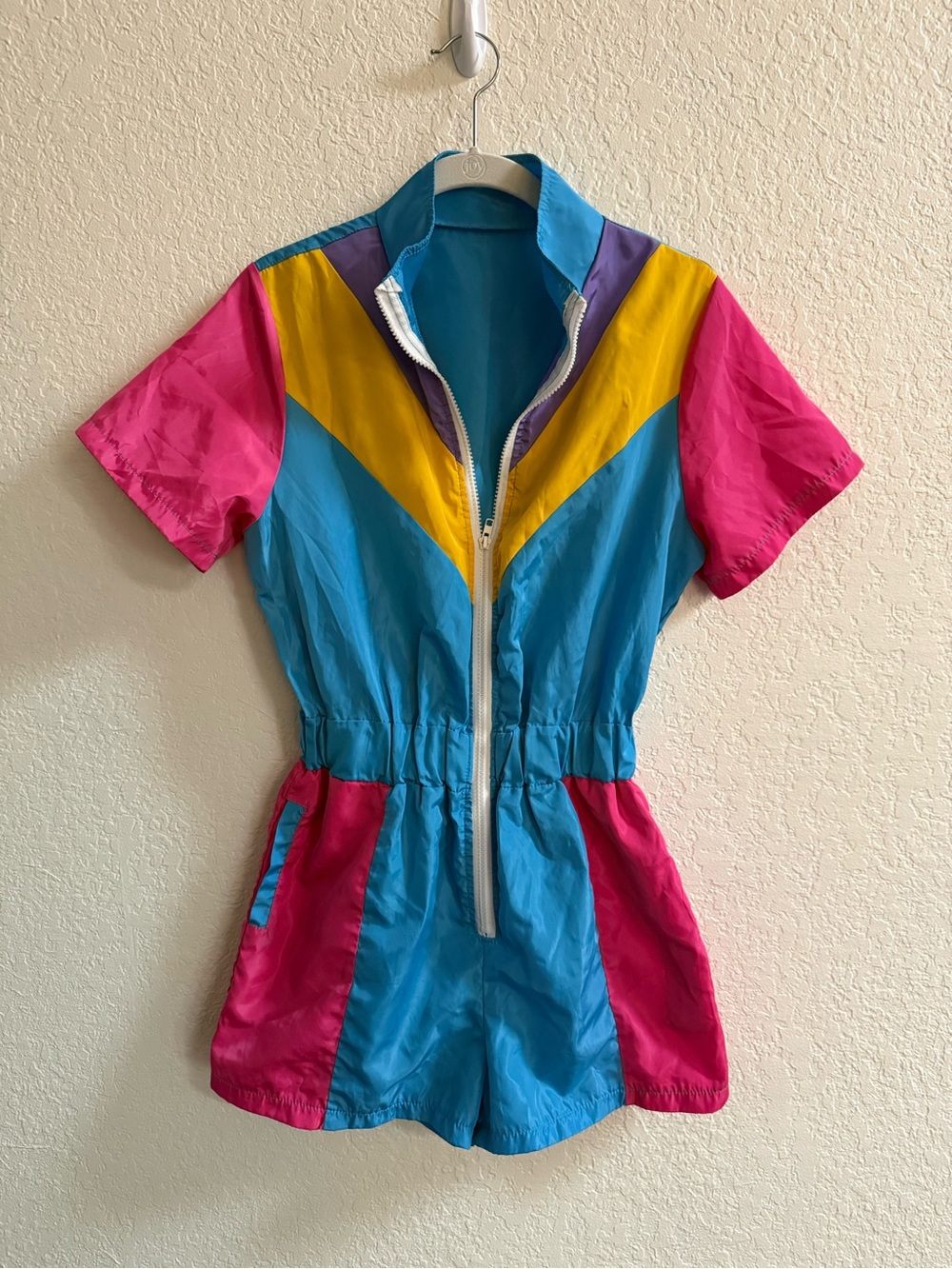 1980s Short-Sleeve Windsuit Romper for Halloween or Theme Party